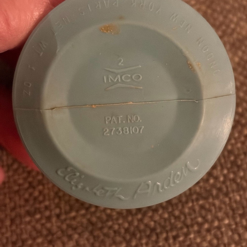 Elizabeth Arden Blue Powder Container with Gold Lid - Picture 3 of 3